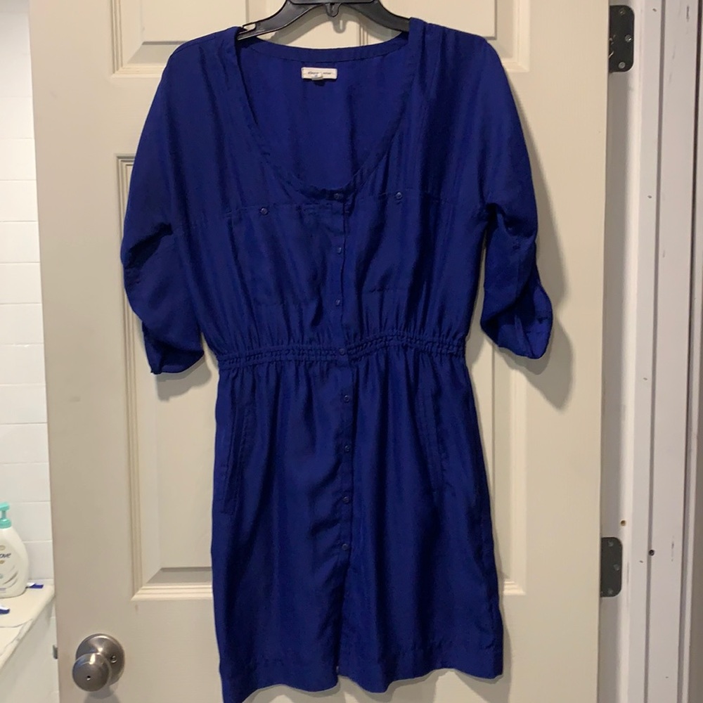 Royal blue button up dress